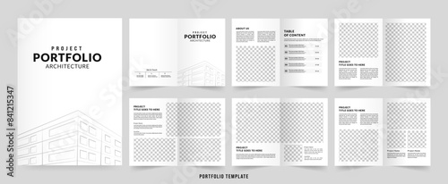 Architecture Brochure Template, Black and White Portfolio Layout