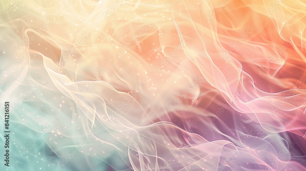 Fototapeta premium Develop an abstract background using a mix of pastel colors and subtle, flowing lines to create a light and whimsical atmosphere.