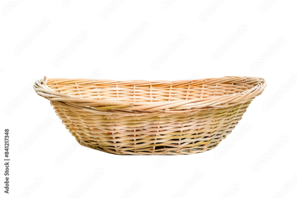 A basket is sitting on a white background A basket is sitting on a white background