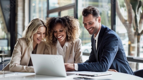 The cheerful business team