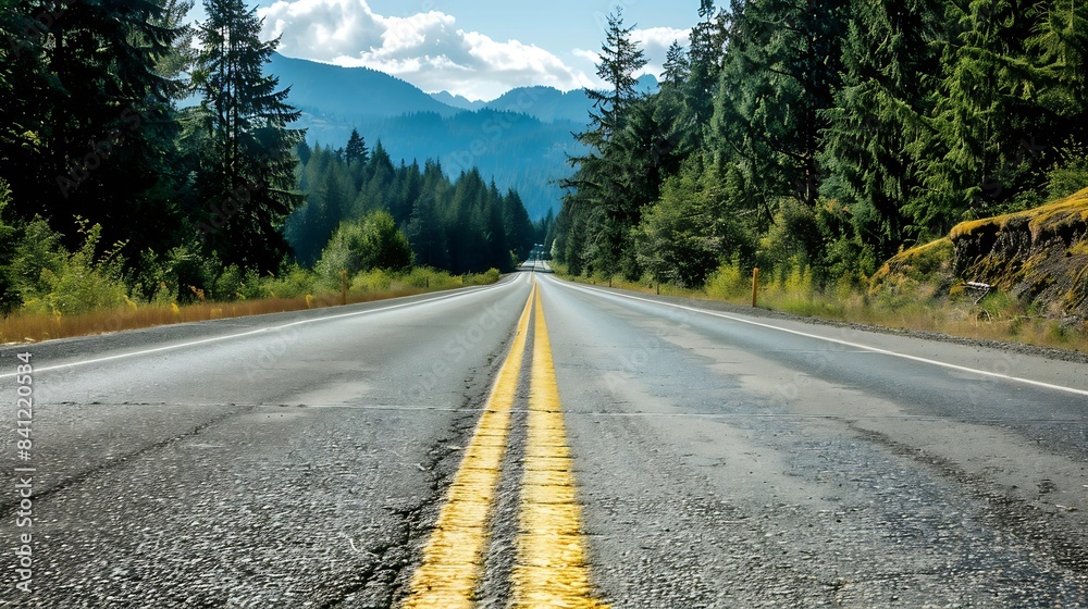 Highway In Western Washington State United States : Generative AI Highway In Western Washington State United States : Generative AI