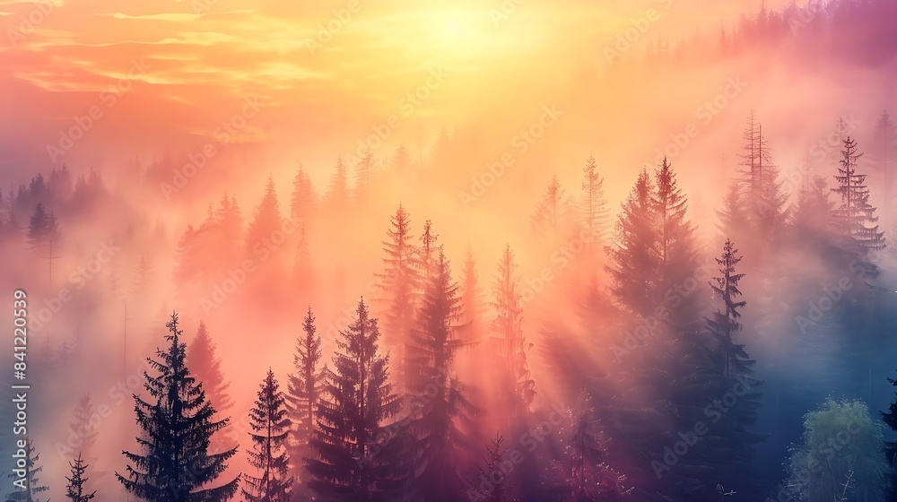 a stunning sunset illuminates a forest of tall trees, including a pine and green tree, as the sun sets in a vibrant orange hue a stunning sunset illuminates a forest of tall trees, including a pine and green tree, as the sun sets in a vibrant orange hue