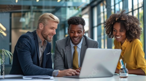 Wallpaper Mural The team around laptop Torontodigital.ca