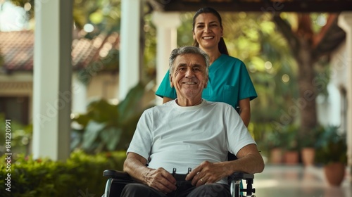 The nurse with elderly patient