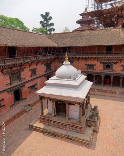 View of the temple in a courtyard of Patan Museum, Durbar Square in Patan, Nepal
 photo