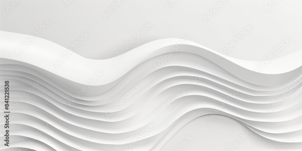 Obraz premium Abstract White Wavy Lines Background - Vector Illustration