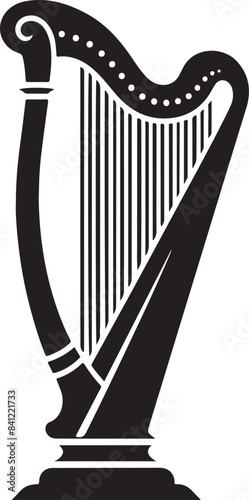 harp silhouette vector illustration