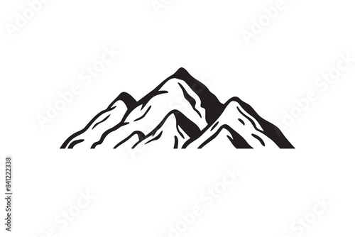 Doodle Mountain icon isolated vector outline illustration for concept design element. sketch style