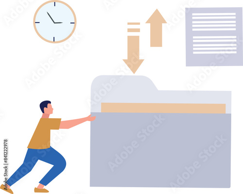 A male is converting folders data into document.