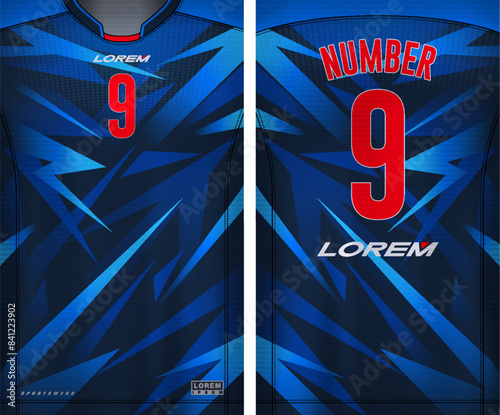 Fabric textile for Sport t-shirt ,Soccer jersey mockup for football club. uniform front and back view.	