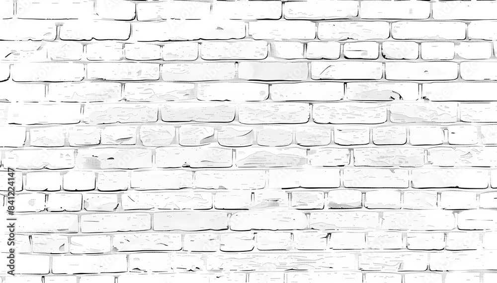 Fototapeta premium White Brick Wall Vector Background Illustration