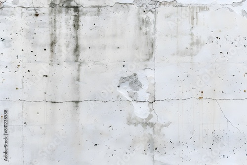 White Concrete Wall With Cracks & Texture