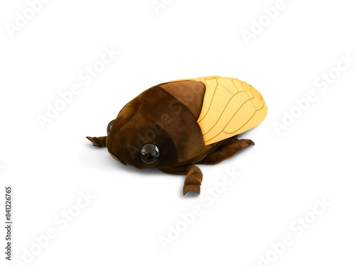 Cicada insect character doll on a white background