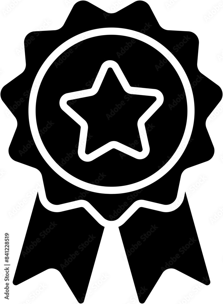 Star winner medal with ribbon, winning, award flat icon symbol Star winner medal with ribbon, winning, award flat icon symbol