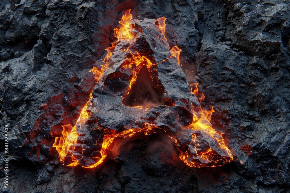 A picture of the letter 'a' made from lava and fire, often used for abstract or futuristic concepts A picture of the letter 'a' made from lava and fire, often used for abstract or futuristic concepts