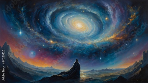 In a swirl of iridescent hues, a digital anime captures the essence of a transient emotion known as Celestial Melancholy