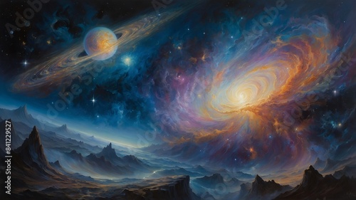 In a swirl of iridescent hues, a digital anime captures the essence of a transient emotion known as Celestial Melancholy