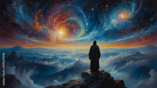 In a swirl of iridescent hues, a digital anime captures the essence of a transient emotion known as Celestial Melancholy