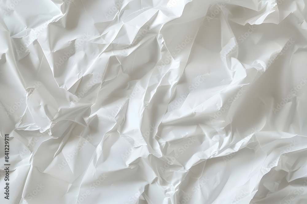 Close Up Crumpled White Paper Texture