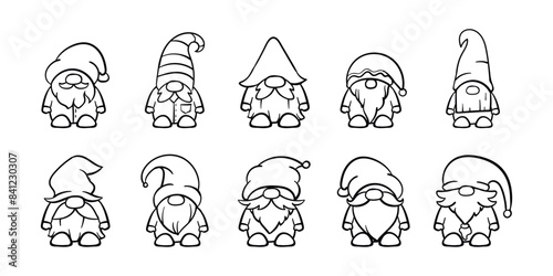 Gnome Line Art Set
