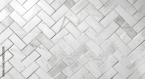 White Herringbone Tile Seamless Pattern Background