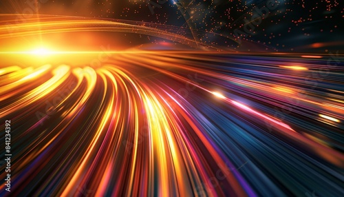 Abstract space-themed 3D background with smooth lines and gradients © DruZhi Art
