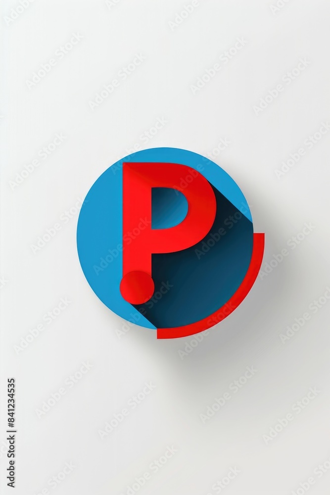 A simple design featuring the letters 'P' in red and blue on a white background A simple design featuring the letters 'P' in red and blue on a white background