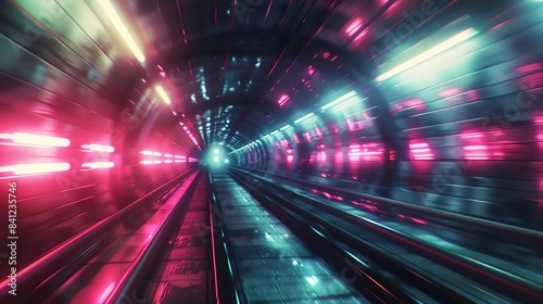 Abstract blurred background with colorful speed motion, futuristic tunnel, cinematic effect, high resolution digital photography