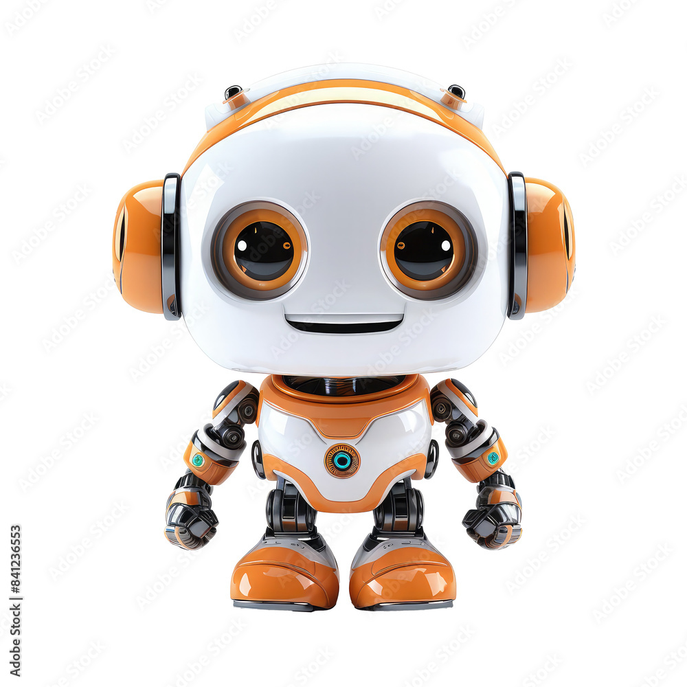 robot android isolated on white robot android isolated on white