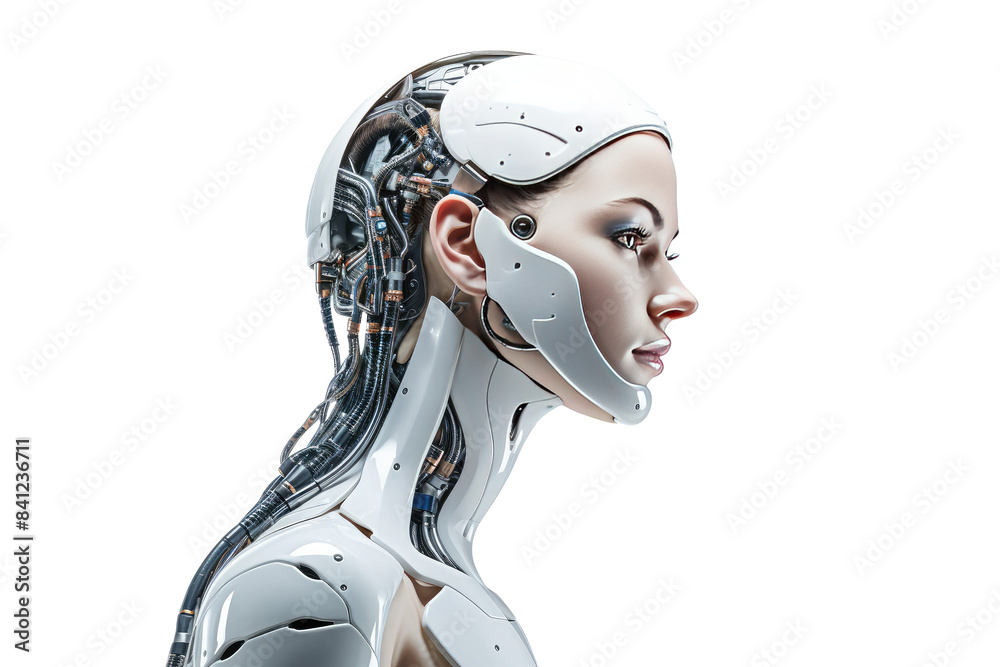 robot android isolated on white robot android isolated on white
