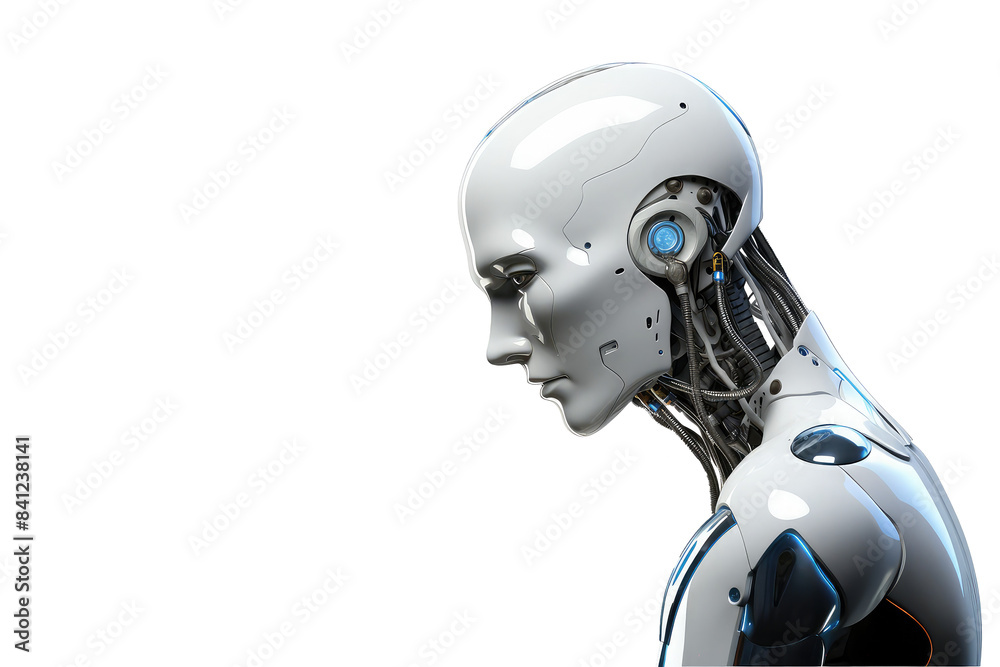 robot android isolated on white robot android isolated on white