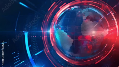 Digital world breaking news studio Background for news report and breaking news on world live report	