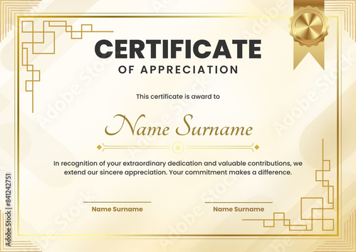 award certificate template design, with black and gold geometric design. day 13