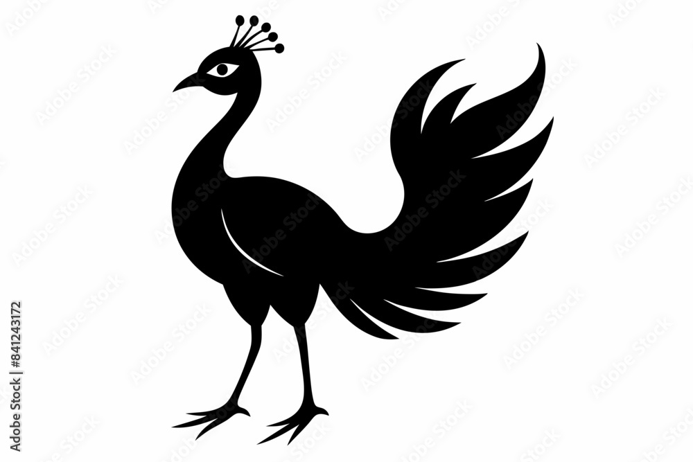 peacock silhouette vector illustration peacock silhouette vector illustration