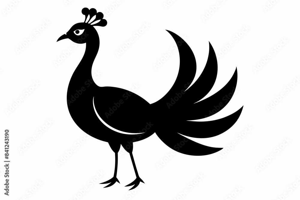 peacock silhouette vector illustration