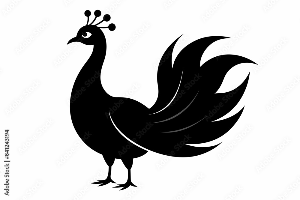 peacock silhouette vector illustration