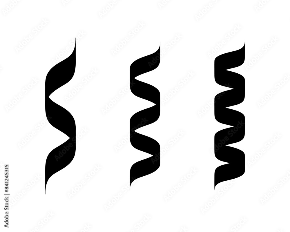 Flourish Set. Ribbon icons. Silhouette Style. Vector icons. Flourish Set. Ribbon icons. Silhouette Style. Vector icons.