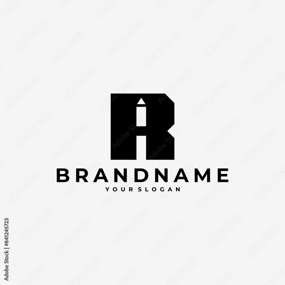 Obraz premium LETTER R INITIAL PENCIL LOGO ICON ILLUSTRATION