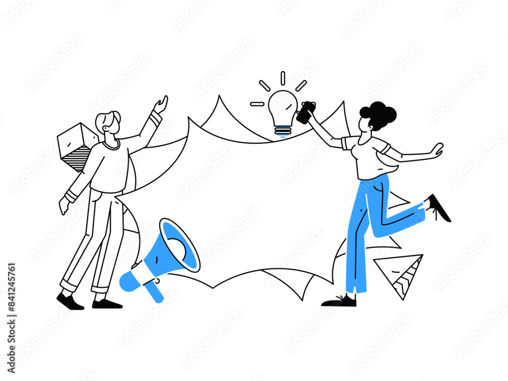 Notification announcement vector creative flat hand drawn illustration
Notification announcement vector creative flat hand drawn illustration