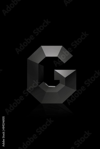 A classic black and white image of the uppercase letter C