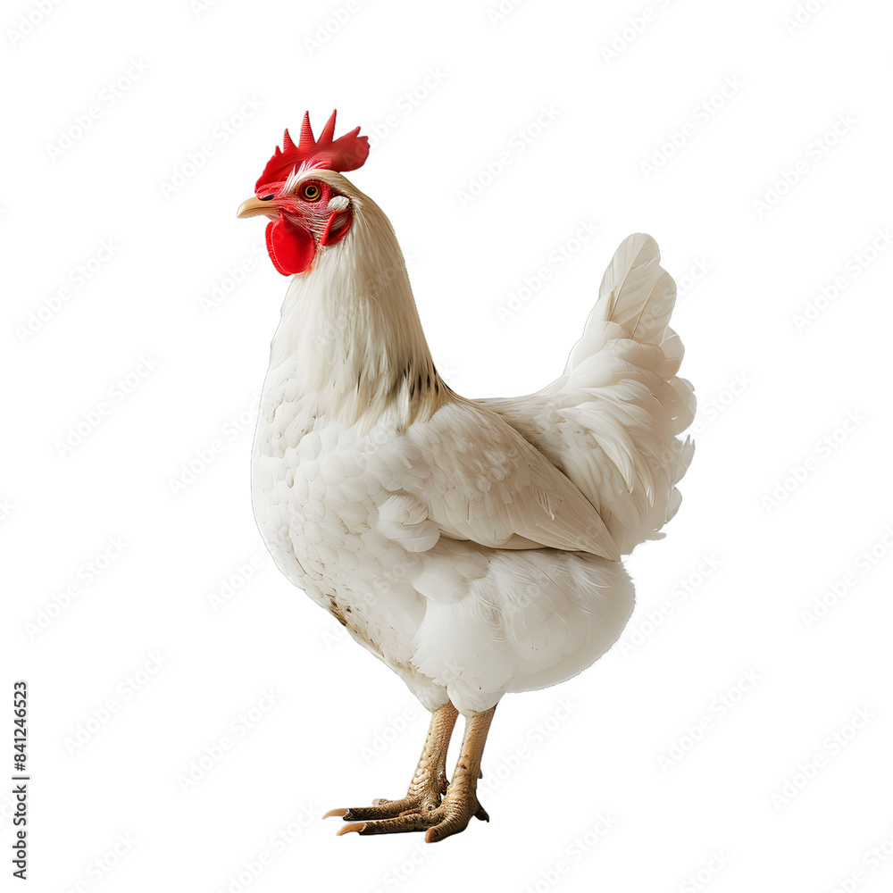 Fototapeta premium [Transparent Background PNG]White Hen on White Background