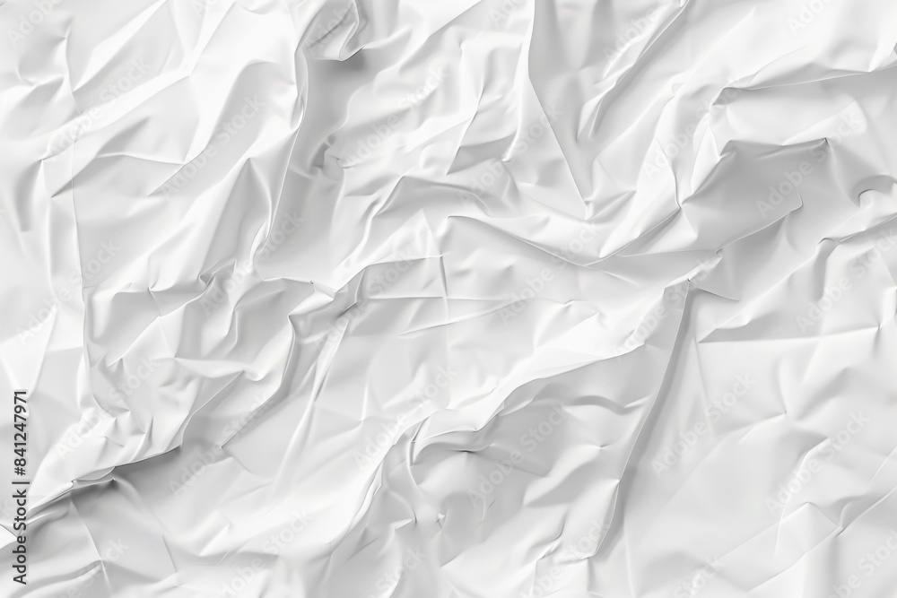 Abstract White Crumpled Paper Texture Background