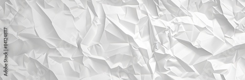 White Crumpled Paper Texture Background