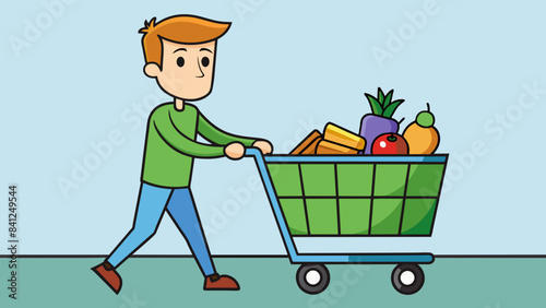 man is carrying grocery vector illustration