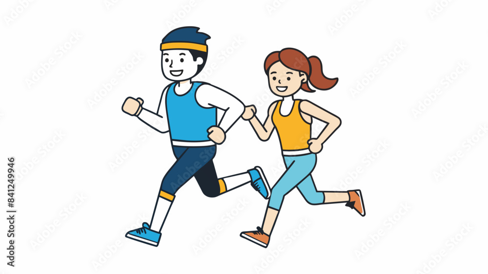 man and woman sportswear vector illustration man and woman sportswear vector illustration