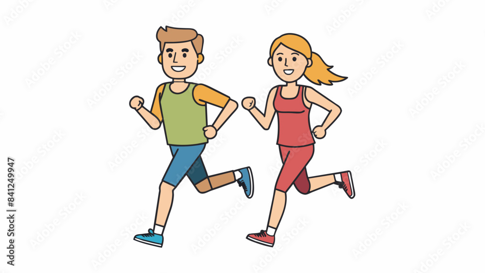 man and woman sportswear vector illustration man and woman sportswear vector illustration