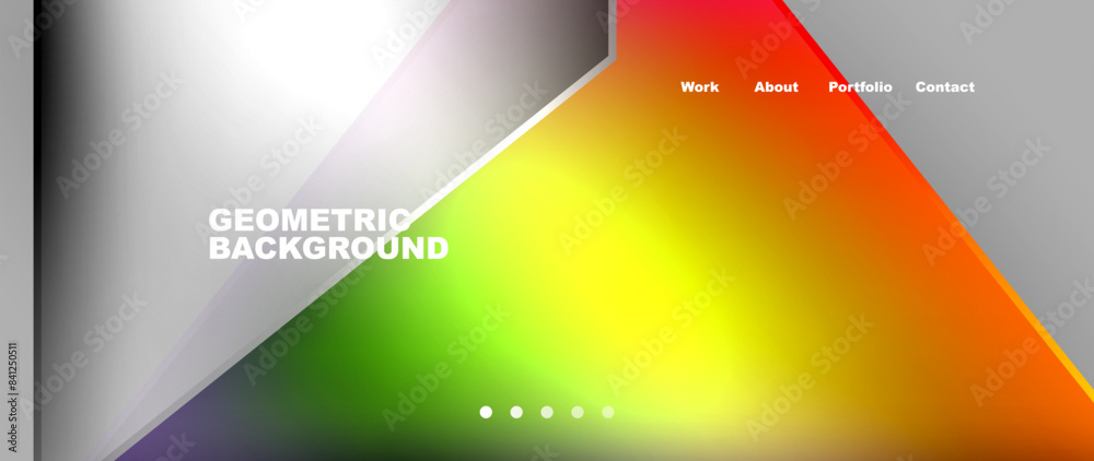 Metal triangles with colorful bright triangles. Geometric modern minimalist design template Metal triangles with colorful bright triangles. Geometric modern minimalist design template