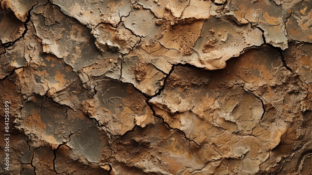 Close up view of the textured dried earth with clay and sand Close up view of the textured dried earth with clay and sand
