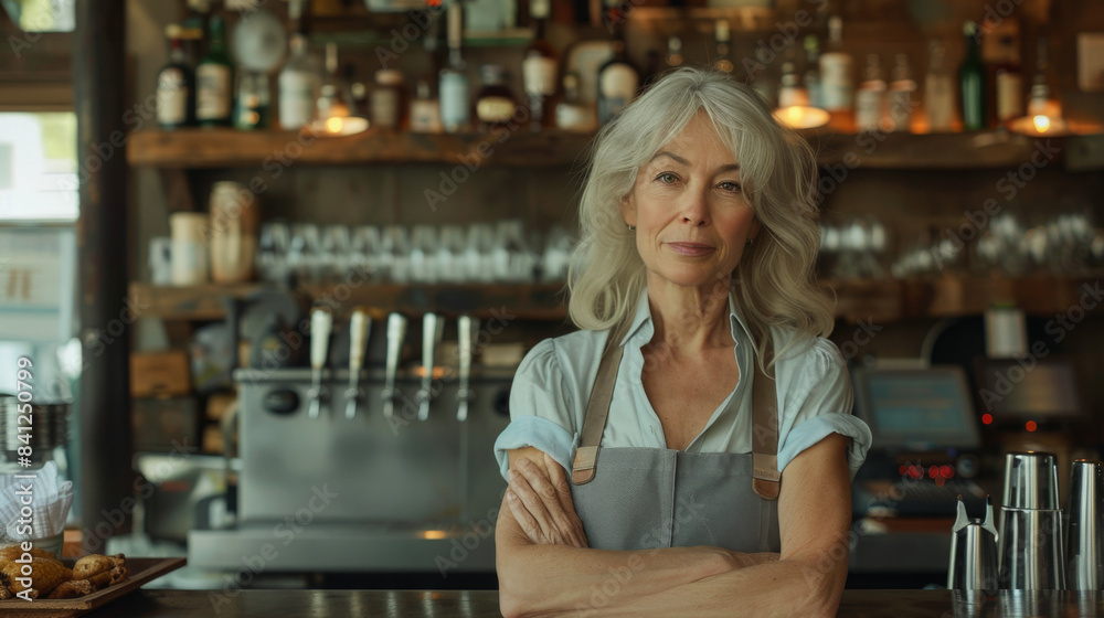 Confident Bartender in a Bar Setting. Confident Bartender in a Bar Setting.