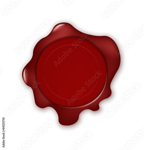 Old seal wax stamps. Stamps for certificate and document. Vector red sealing wax shape